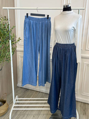 Wide Leg Denim Pants