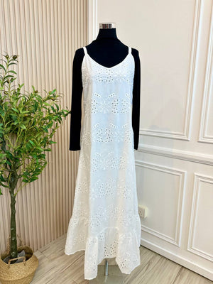 Tiara Eyelet Ruffle Dress