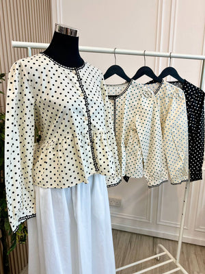 Polka Peplum Top