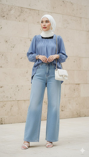 Gathered Flowy Top - (NLB Own Manufactured)