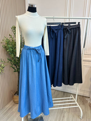 Denim Flare Skirt