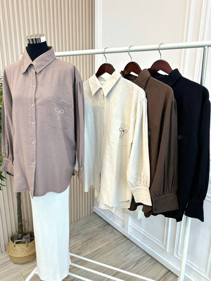 Irina Ribbon Linen Blouse