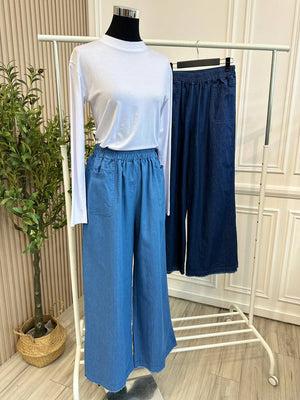 Fray Denim Pants