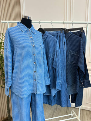 Oversize Denim Pant Set