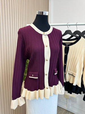 Button Ruffle Top
