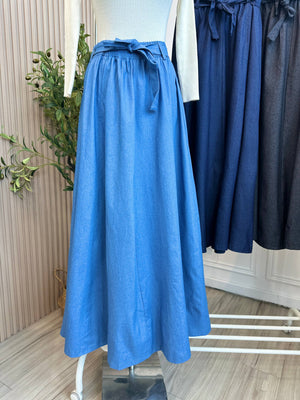 Denim Flare Skirt