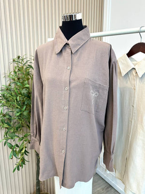 Irina Ribbon Linen Blouse