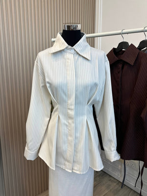 Angie Stripe Tie-Back Blouse