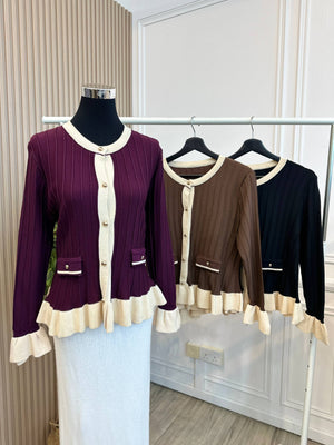 Button Ruffle Top