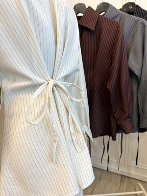 Angie Stripe Tie-Back Blouse