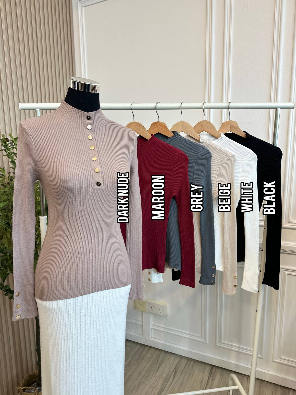Daisy High Collar Knit Top