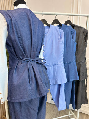Arielle Vest Denim Pant Set