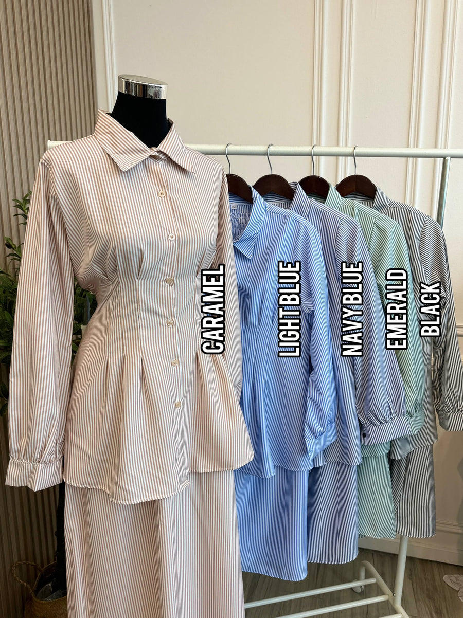 Shaila Stripe Skirt Set