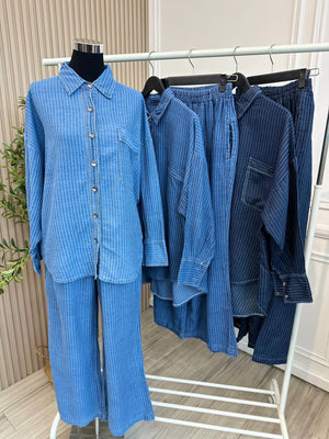Oversize Denim Pant Set