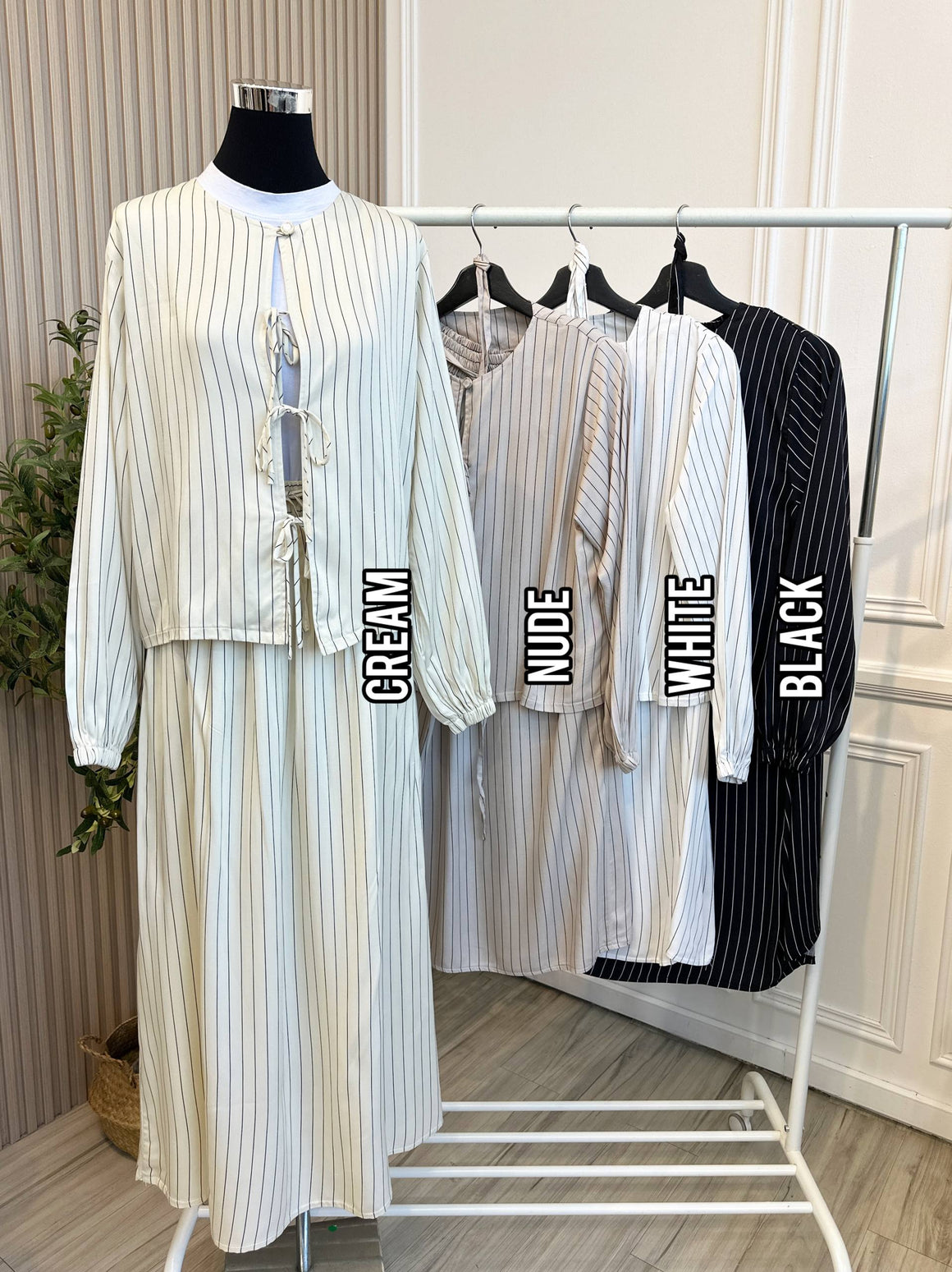 Harlow Stripe Top Skirt Set
