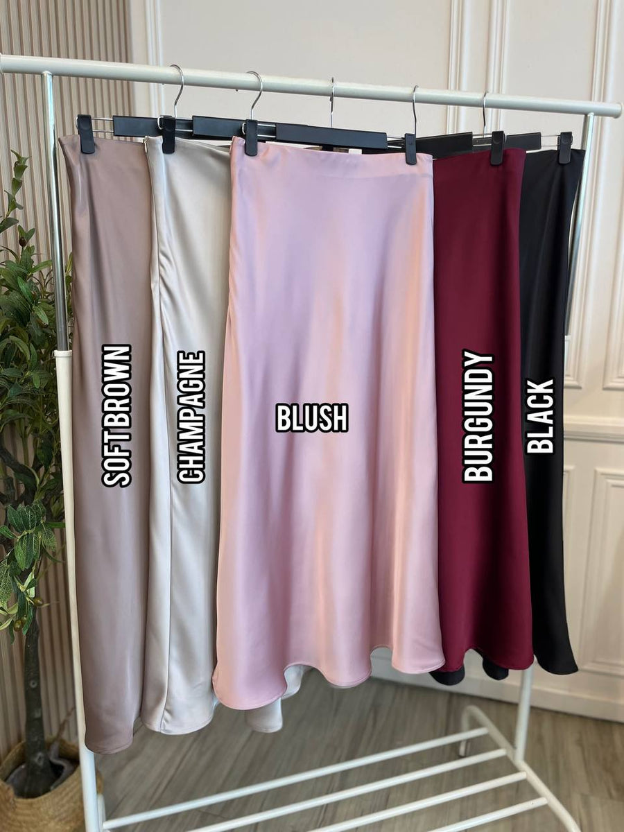 Satin Silk Flare Skirt