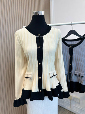 Button Ruffle Top