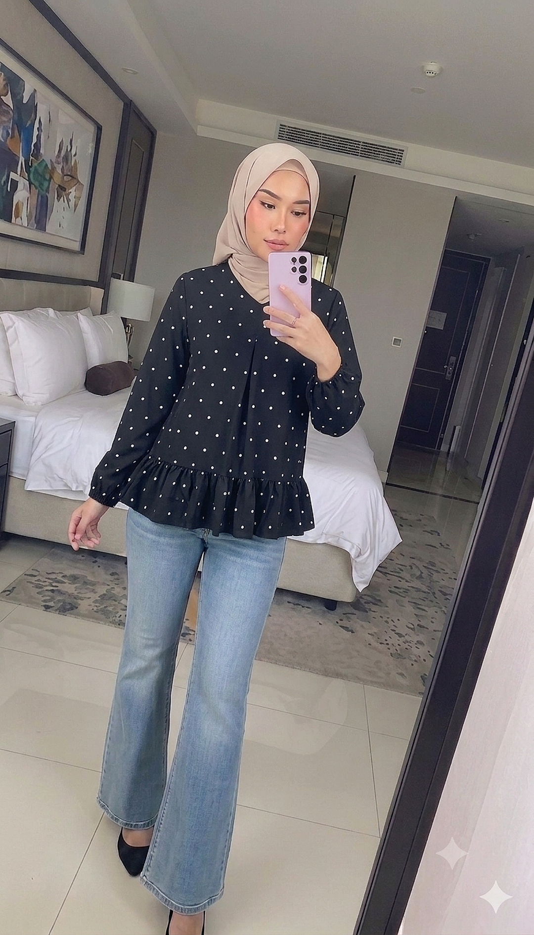 Polka Ruffle Top
