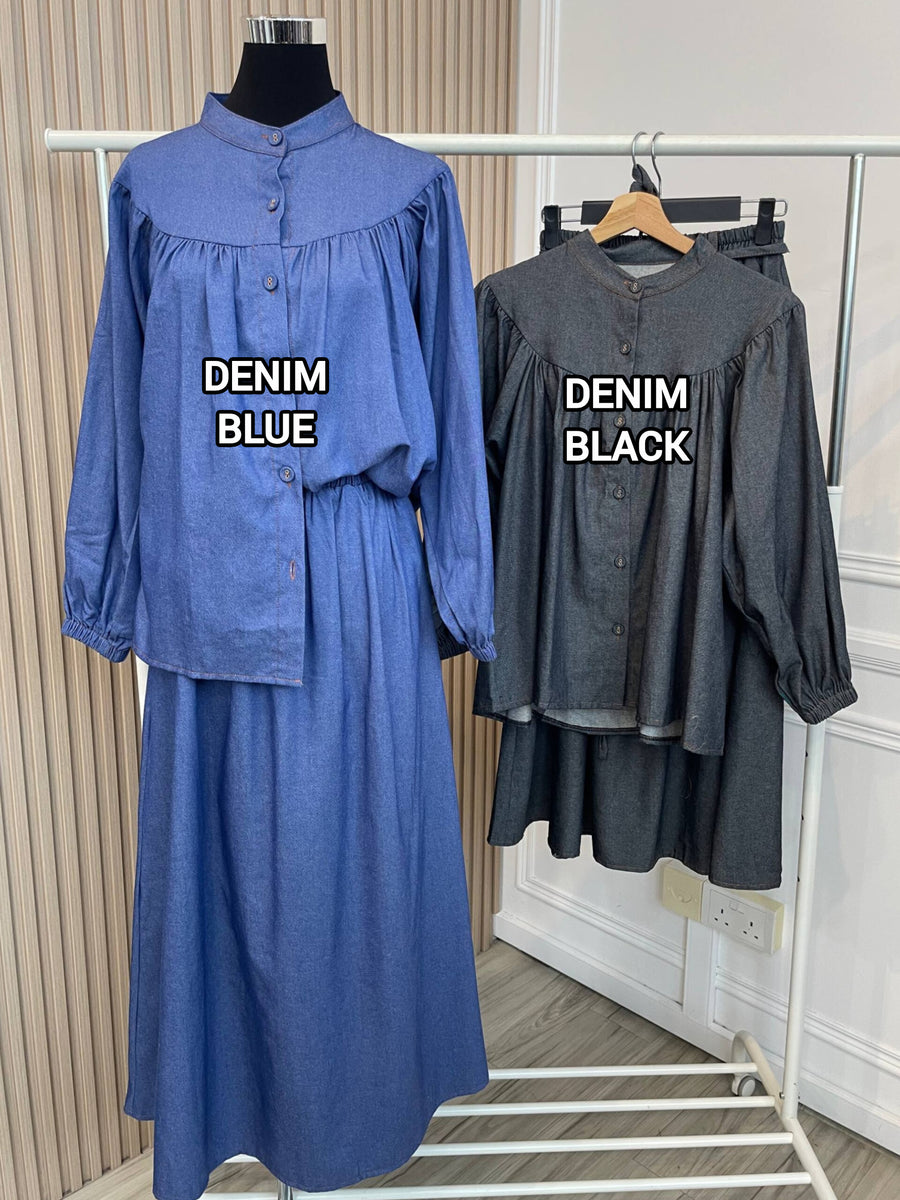 Denim Babydoll Skirt Set