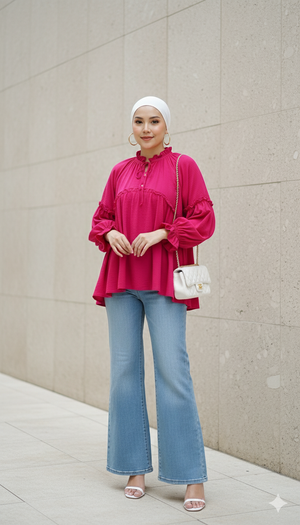 Ruffle Flowy Top - (NLB Own Manufactured)