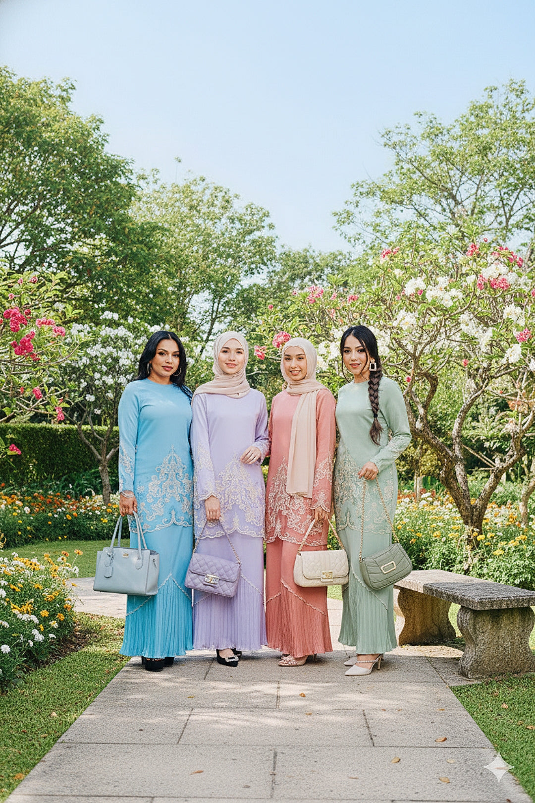 Jasmine Lace Pleated Kurung