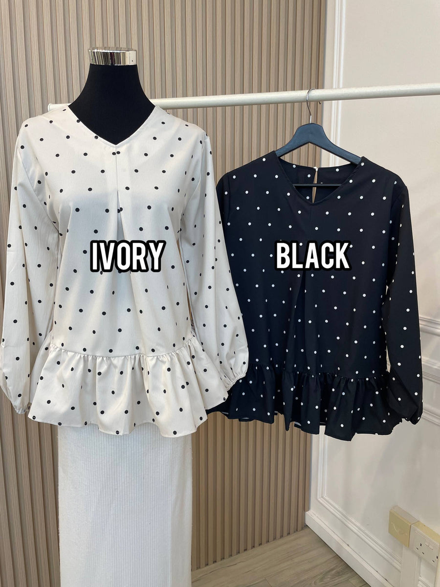 Polka Ruffle Top