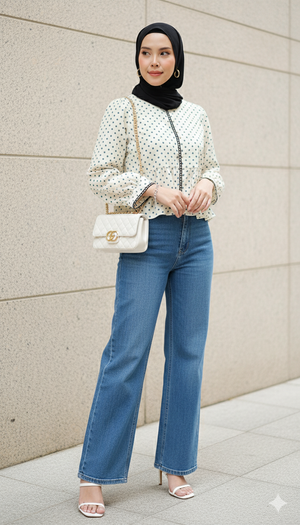 Polka Peplum Top