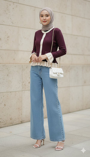 Button Ruffle Top