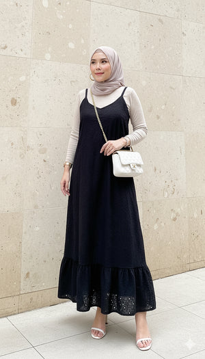 Tiara Eyelet Ruffle Dress