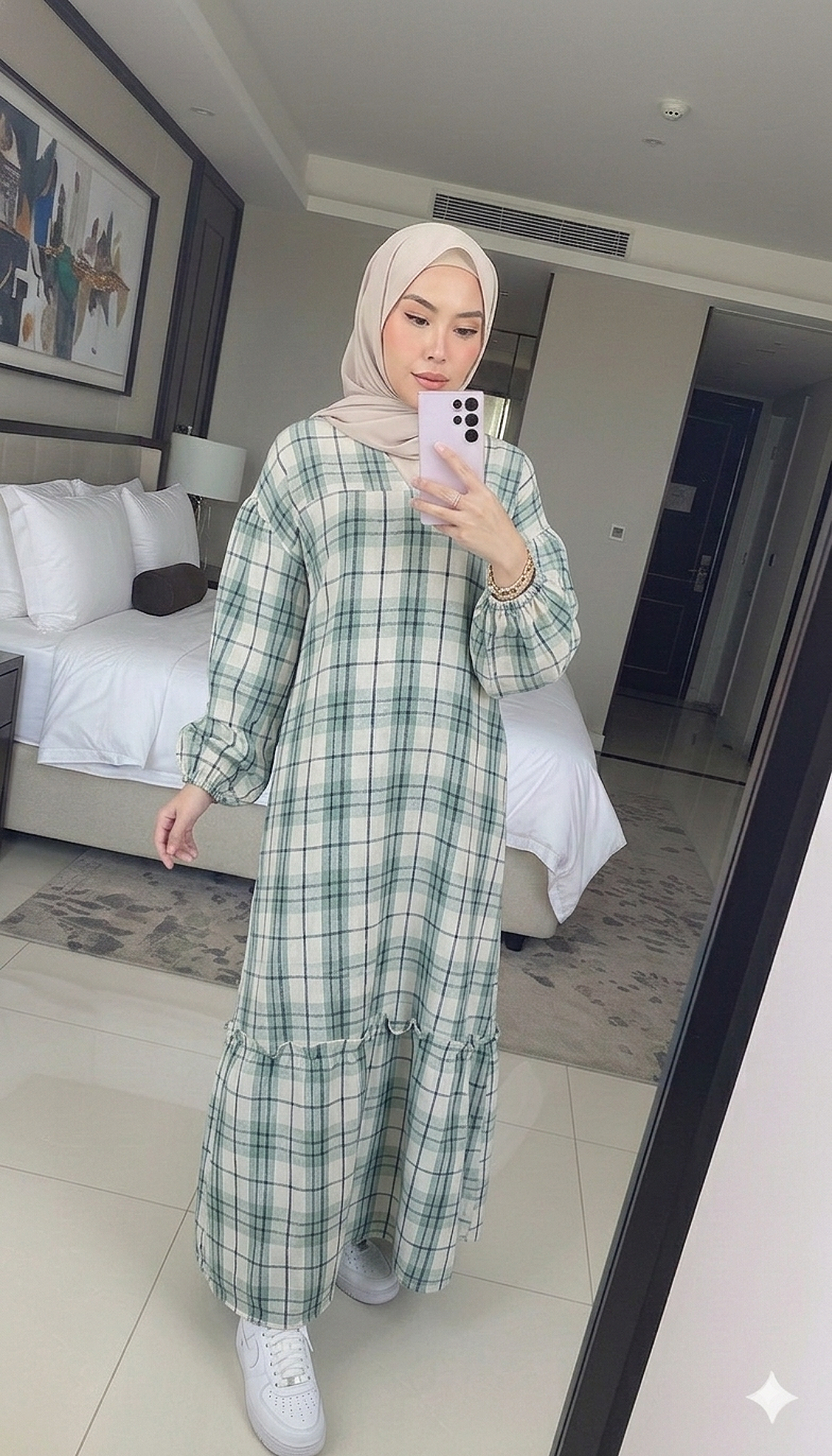 Babydoll Plaid Dress