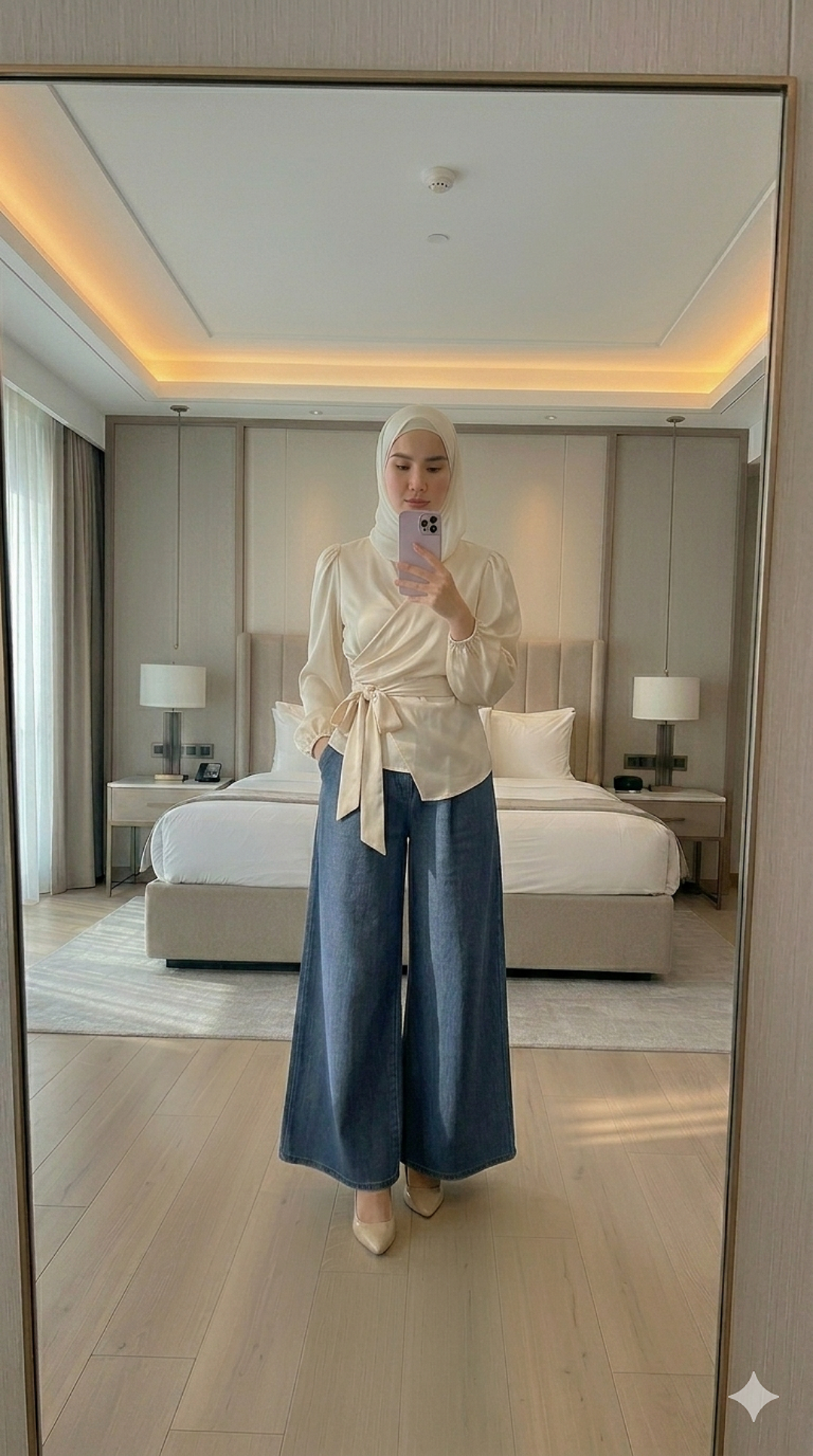 Kimono Wrap Satin Blouse