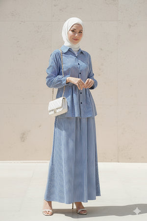 Shaila Stripe Skirt Set