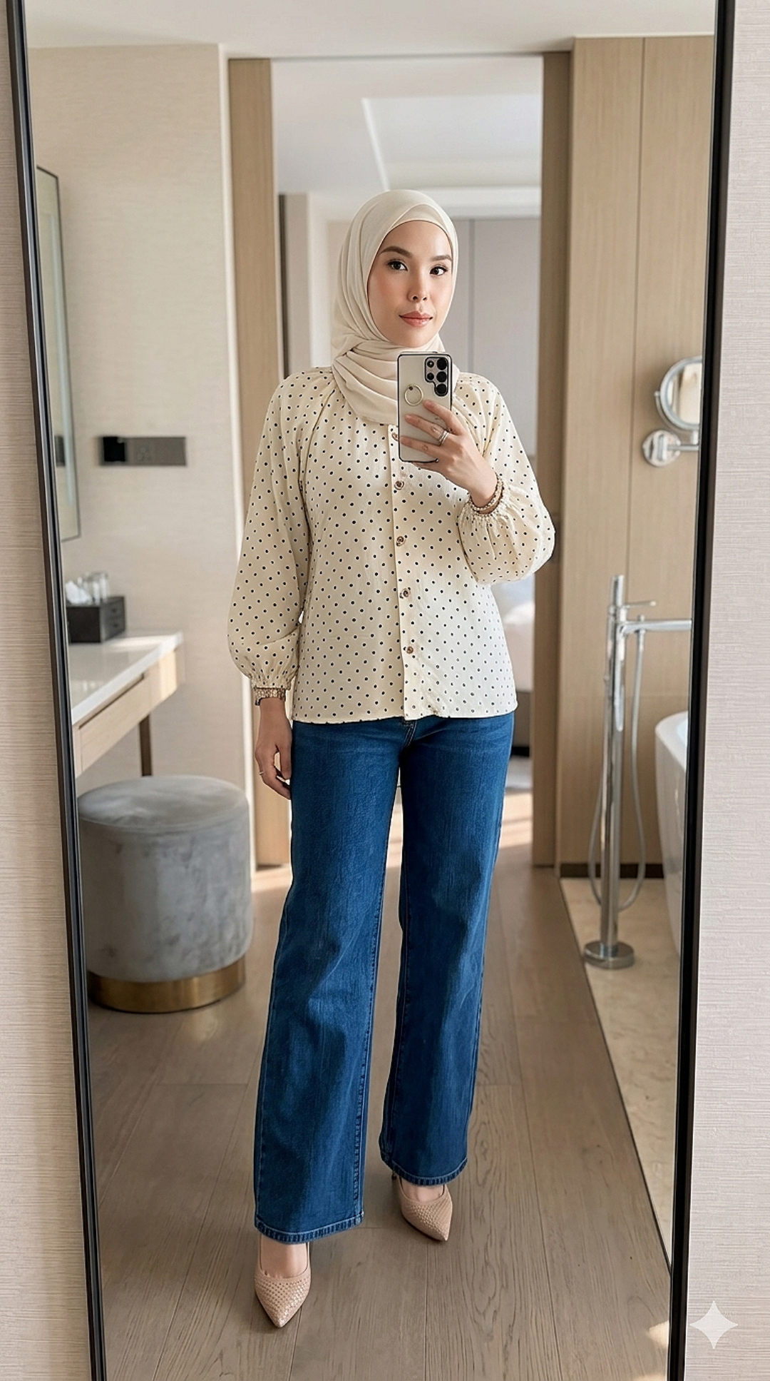 Polka Button Blouse
