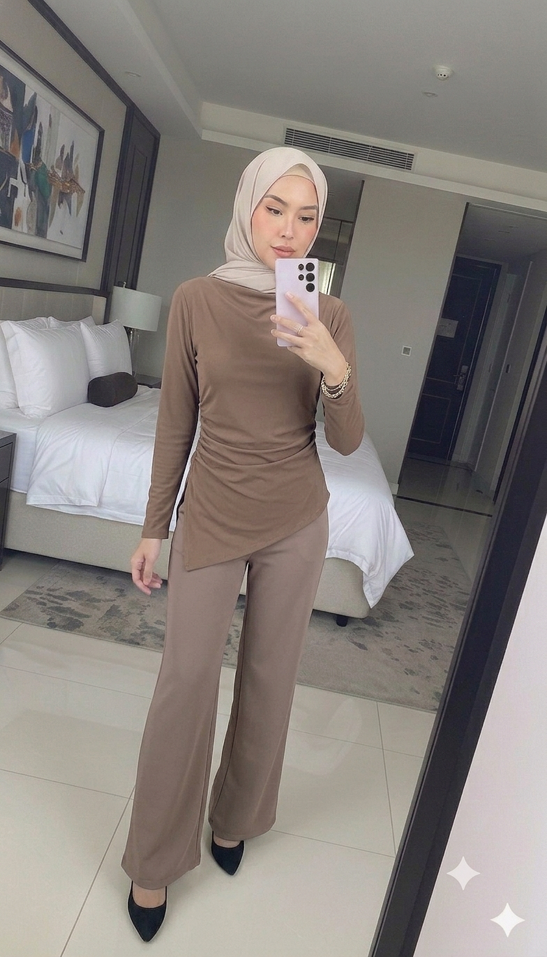 Side Slit Ruched Basic Top
