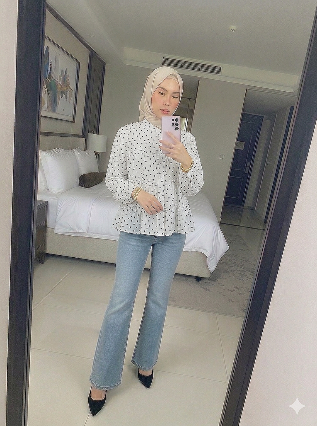 Ruffle Polka Blouse