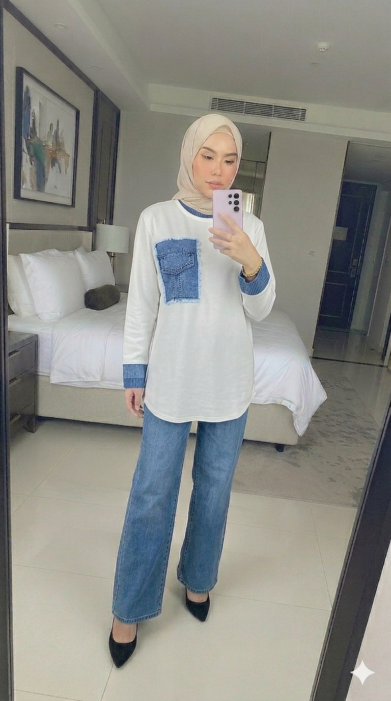 Aida Denim Pant Set