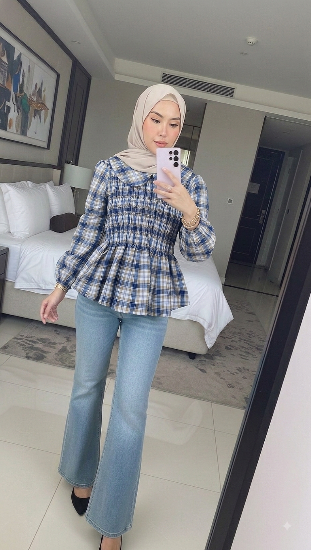 Azura Plaid Blouse