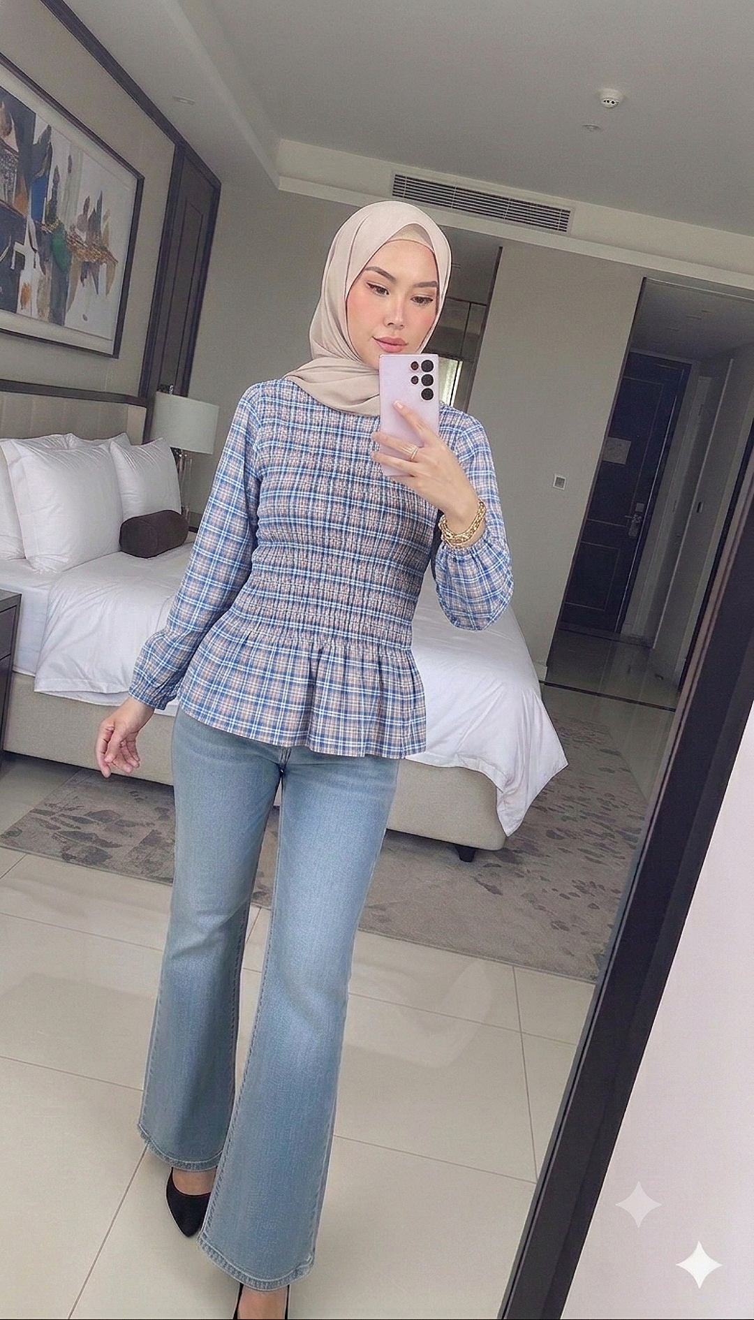 Farlisha Plaid Blouse