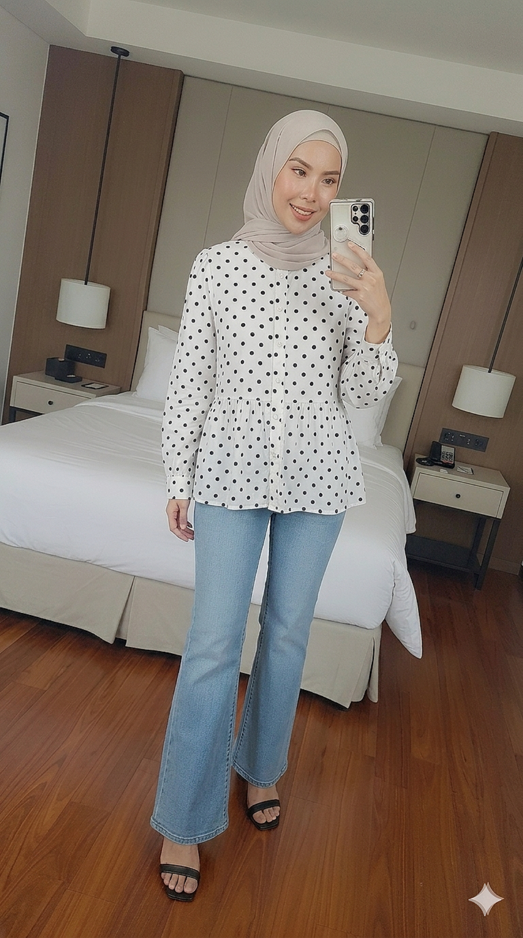 Polka Babydoll Blouse