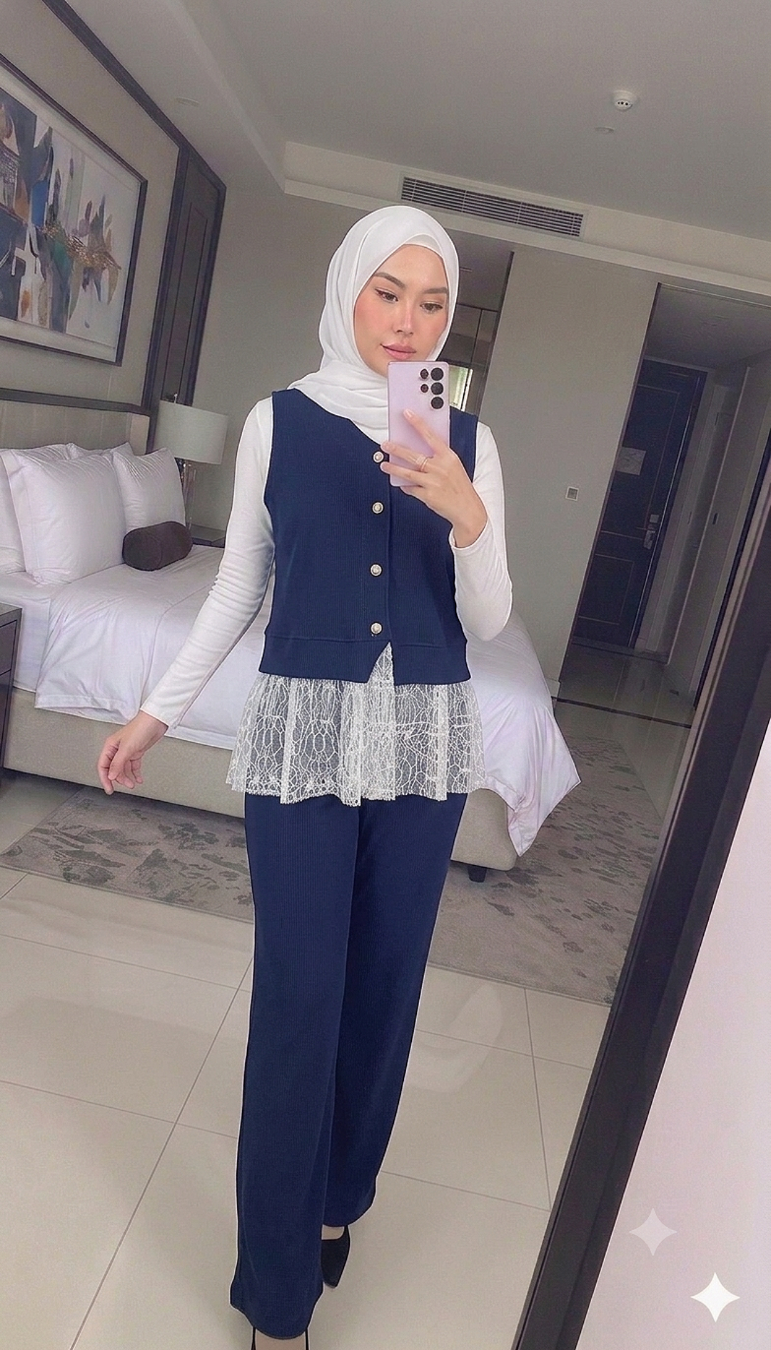 Lace Vest Pant Set