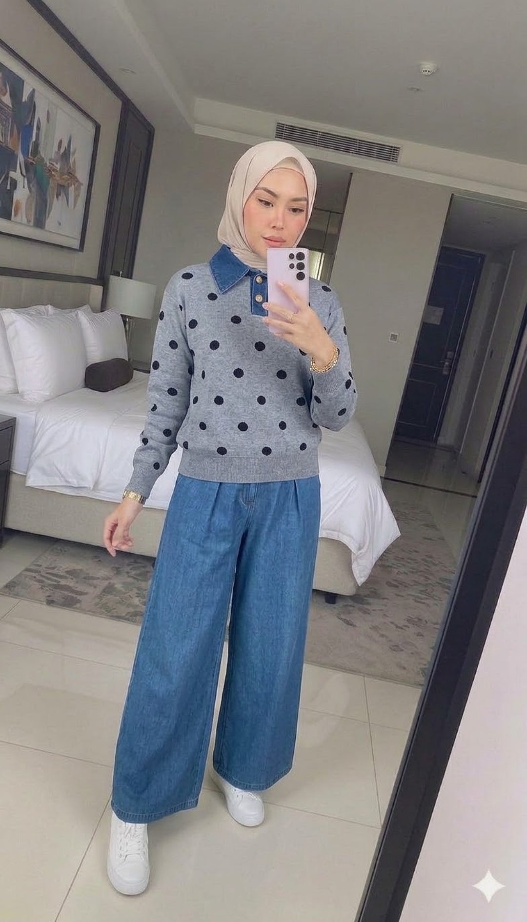Denim Polka Knitwear