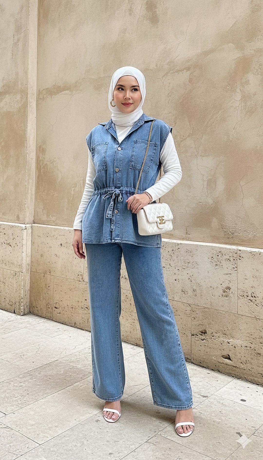 Drawstring Vest Pant Set