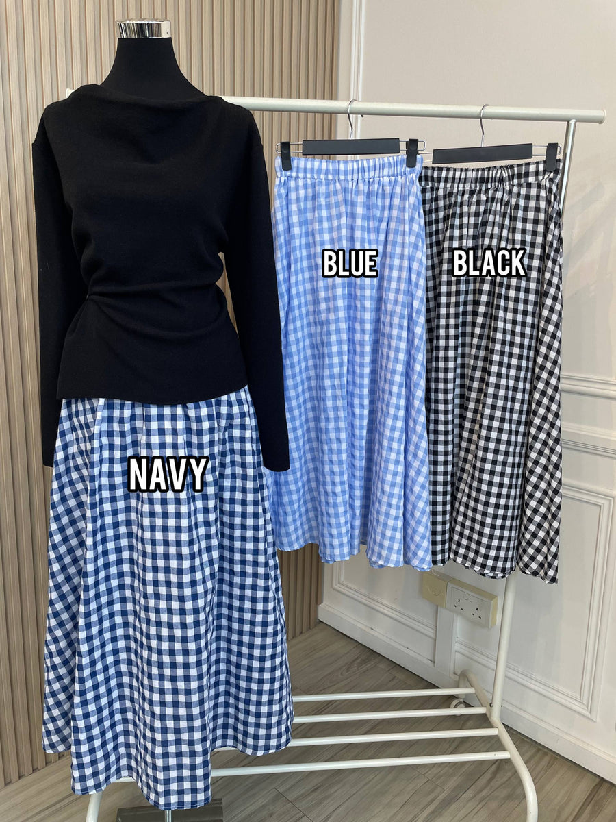 Checkered A-Line Skirt