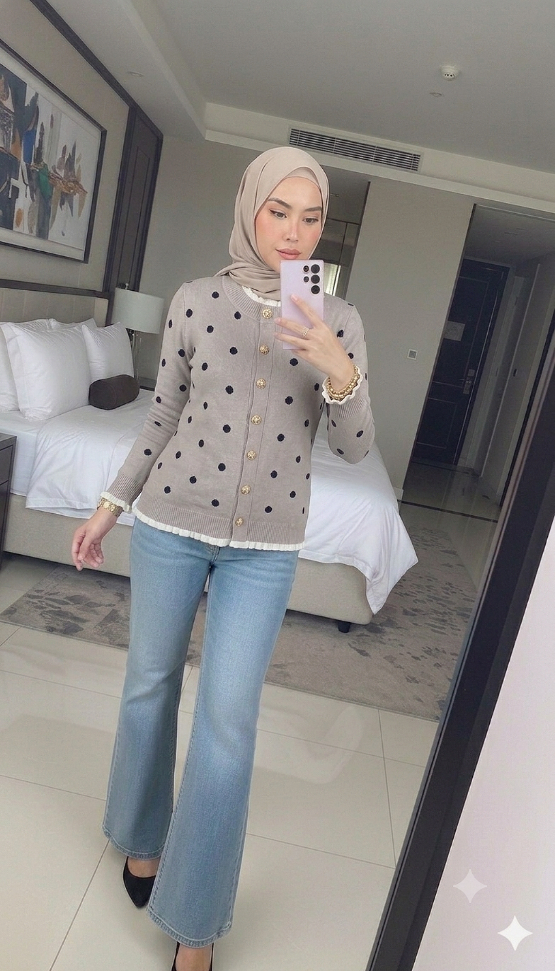 Zahirah Polka Cardi