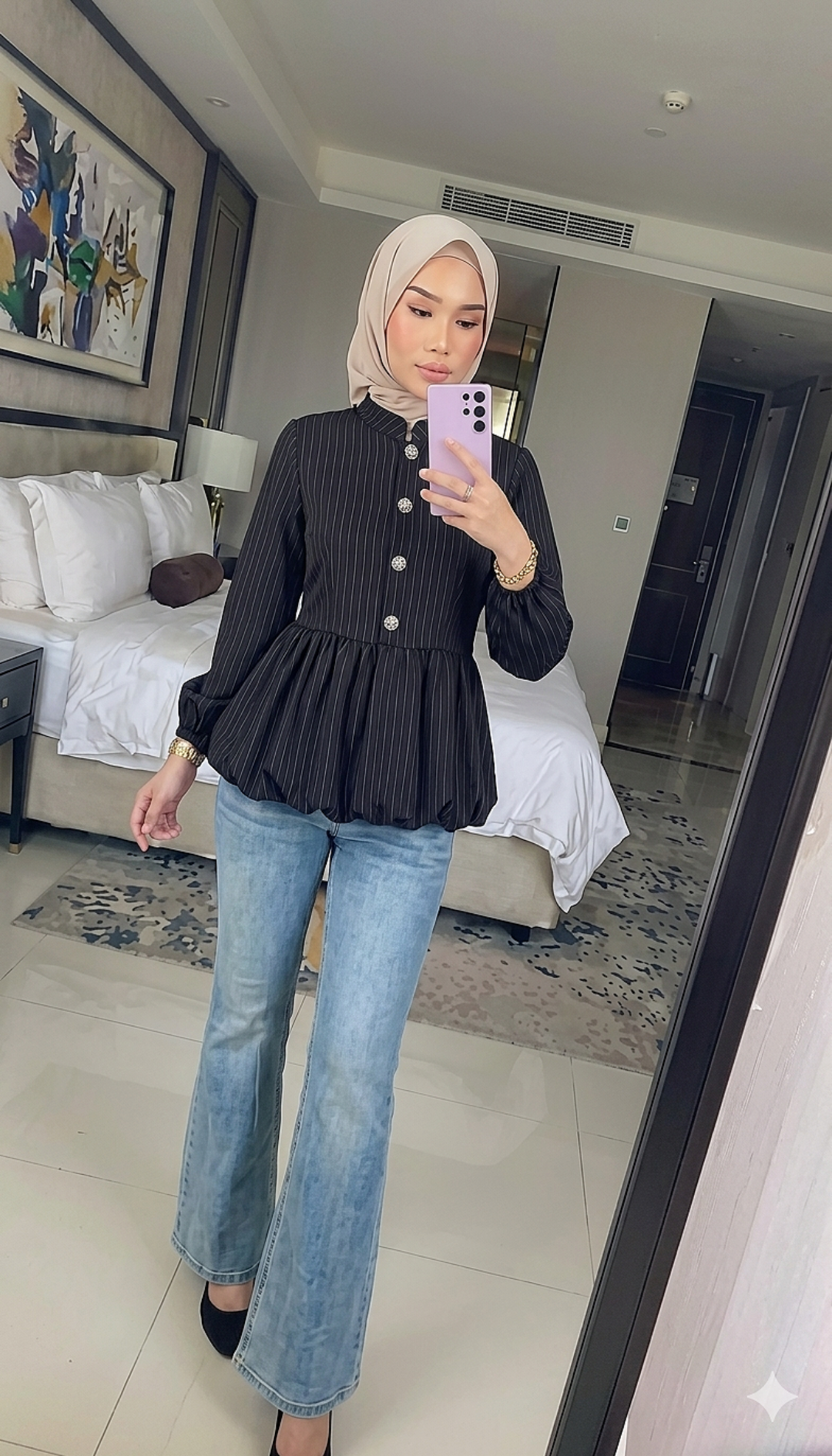 Stripe Bubble Blouse