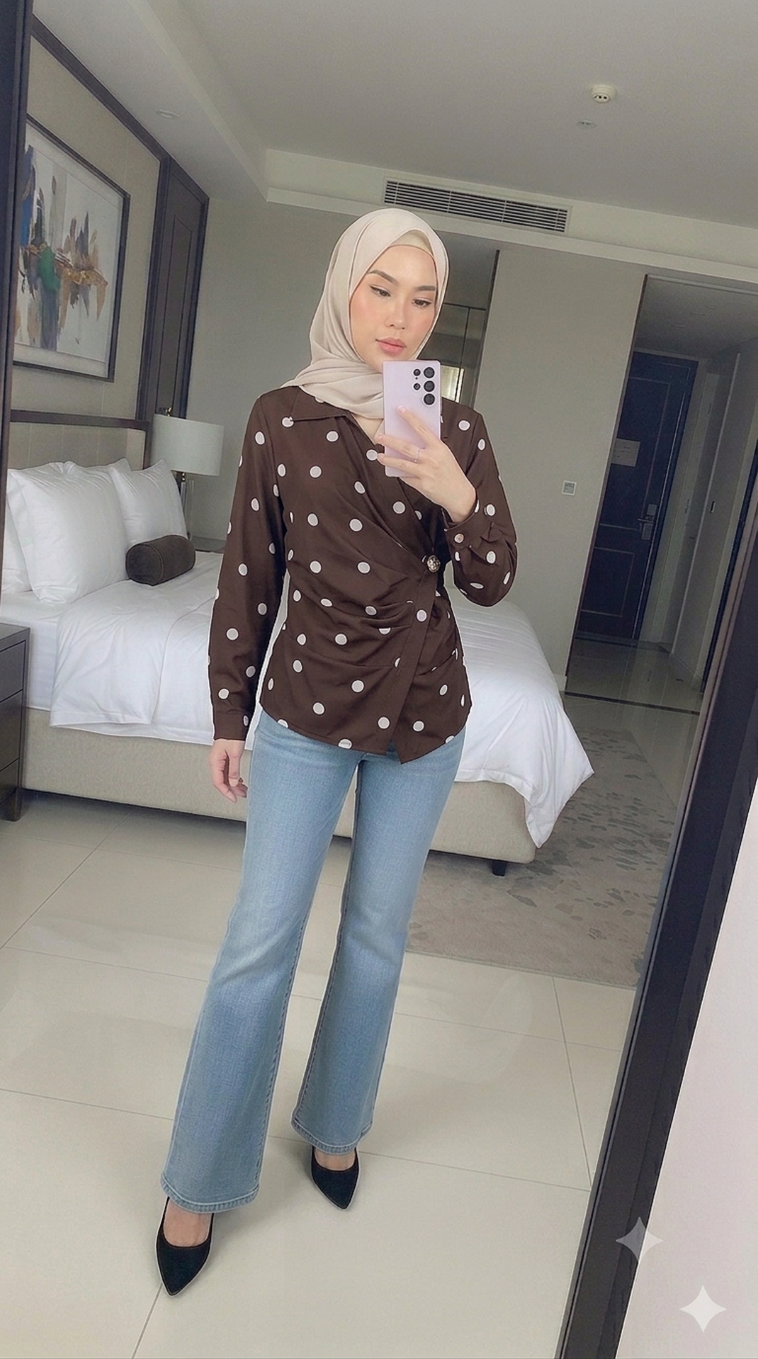 Polka Wrap Blouse