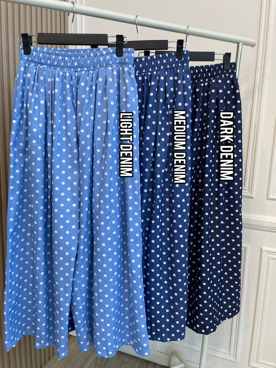 Denim Polka Pants