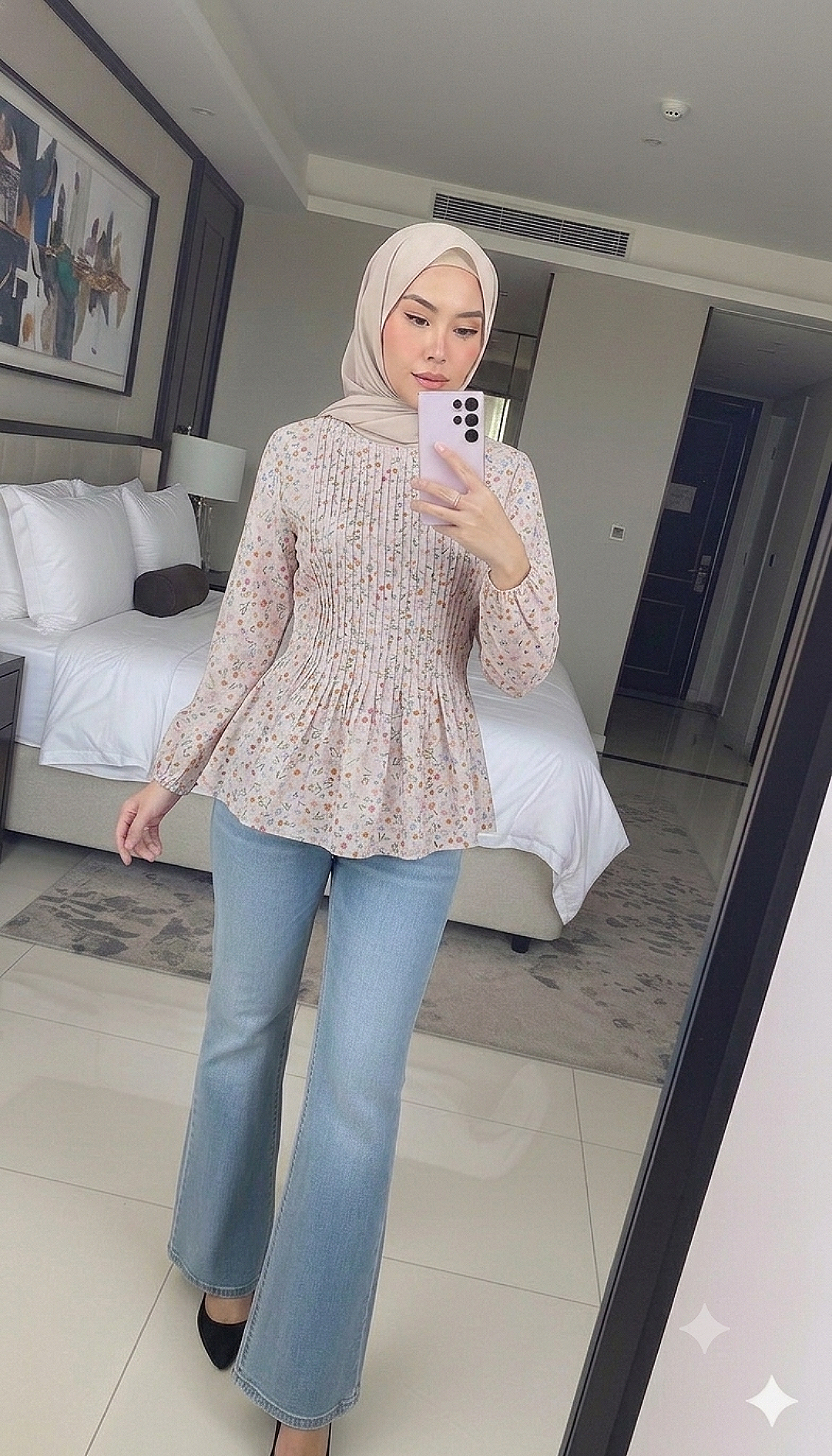Noreen Front Pleats Top