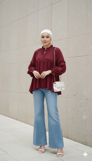 Ruffle Flowy Top - (NLB Own Manufactured)