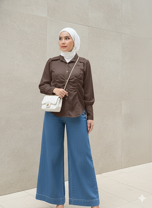 Ruched Tie-Back Blouse